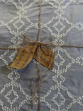 Lucky Brand Home Gray Embroidered Cotton Duvet Cover Full/Queen 86x90